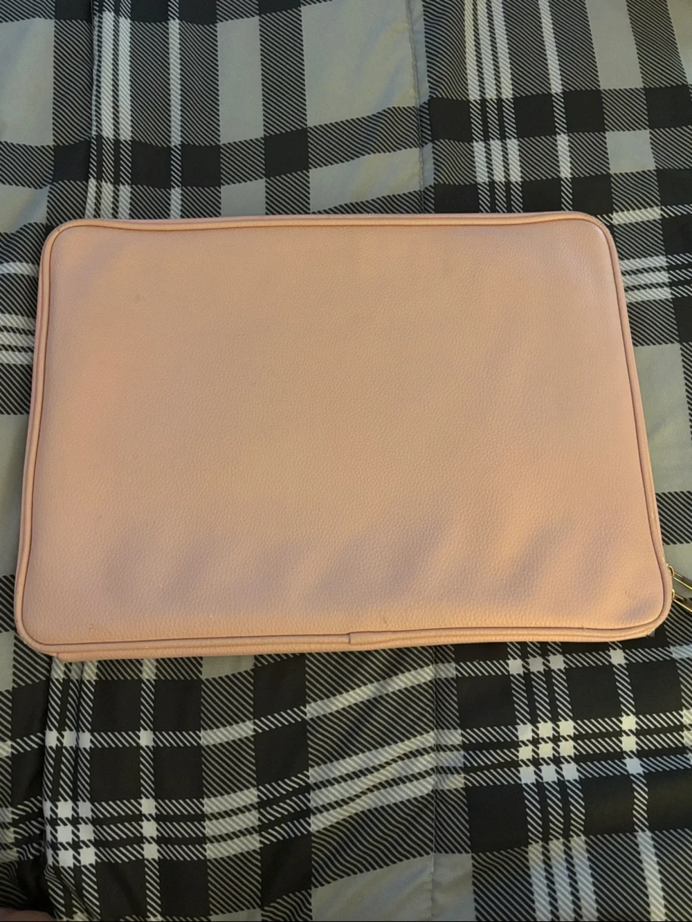 Baby Pink Leather Laptop Sleeve
